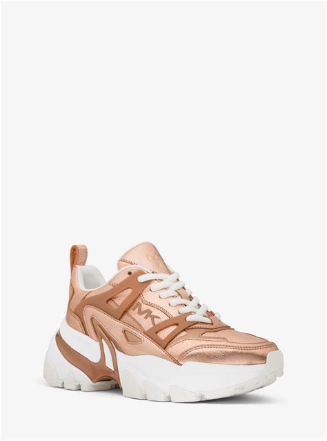 wacker obercastrop e2 trainer michael kors|Nick Metallic Leather Trainer .